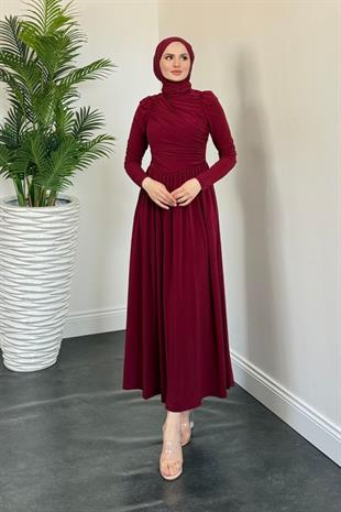 Wooden Buzzy Elbise Bordo