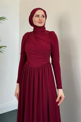 Wooden Buzzy Elbise Bordo