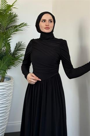 Wooden Buzzy Elbise Siyah 