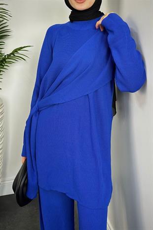 Yandan Şallı Triko Takım Sax