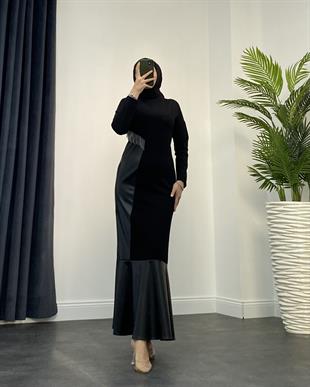 Yeşim Zincirli Elbise Siyah