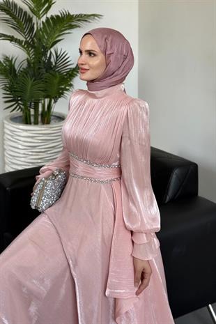 Zarina Beli Taşlı Jan Jan  Abiye Pudra