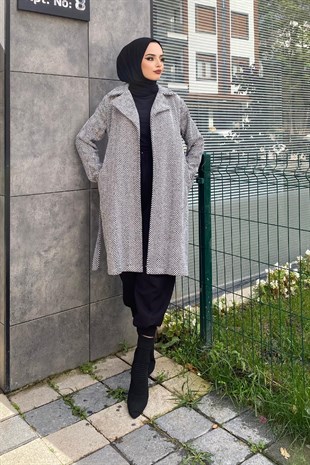 Zebra Desen Kaşe Kap Siyah
