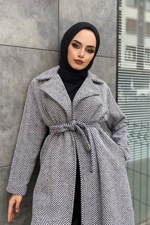 Zebra Desen Kaşe Kap Siyah
