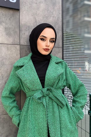 Zebra Desen Kaşe Kap Yeşil