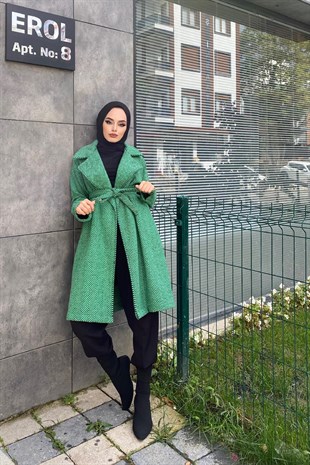 Zebra Desen Kaşe Kap Yeşil