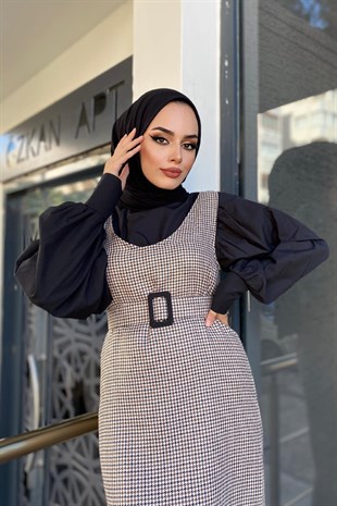 Zebra Desenli Kemerli Jile SütlüKahve