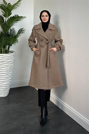 Zora Astarlı Kaşe Kaban Vizon