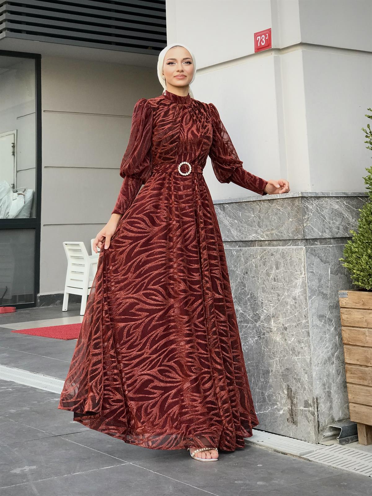 Asena Karpuz Kol Abiye Kiremit 