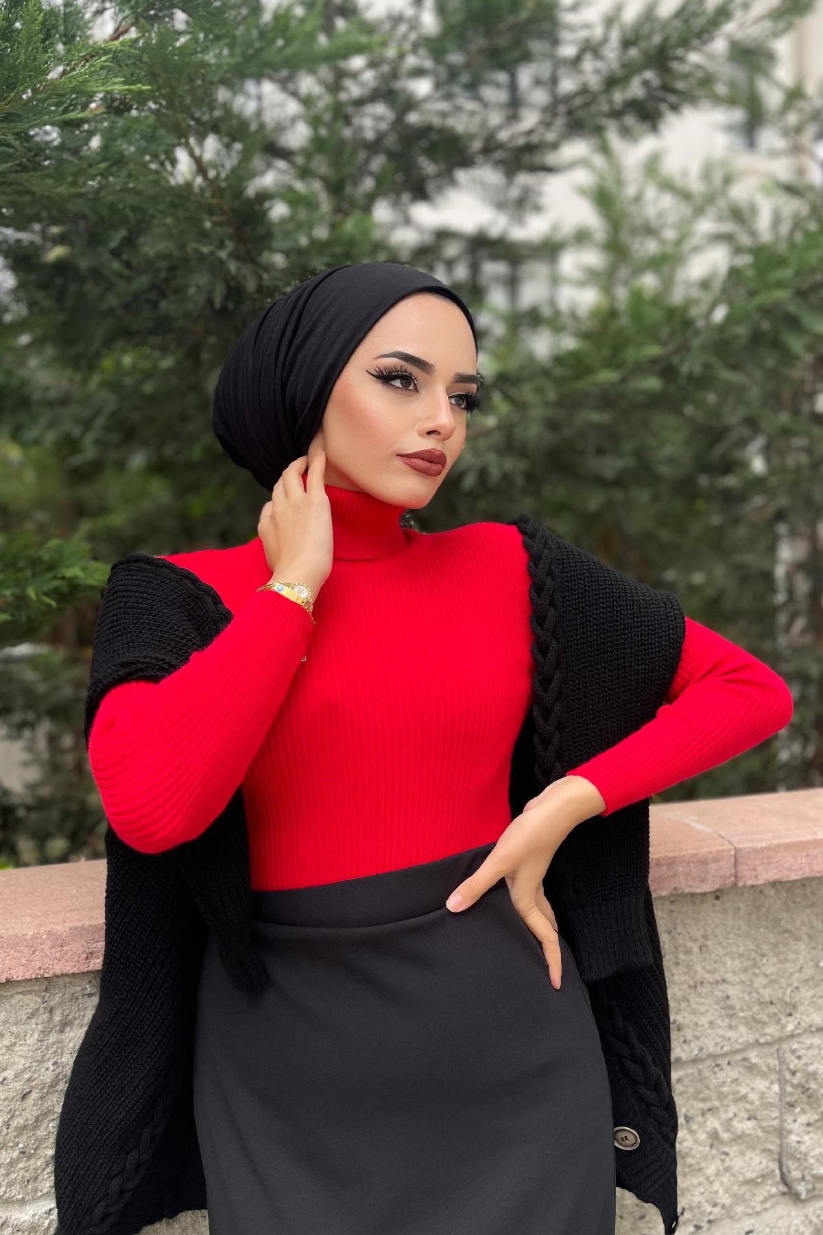 Balıkçı Triko Kazak Kırmızı