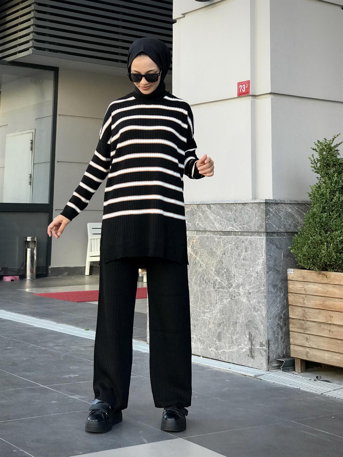 Rüya Triko Takım Siyah