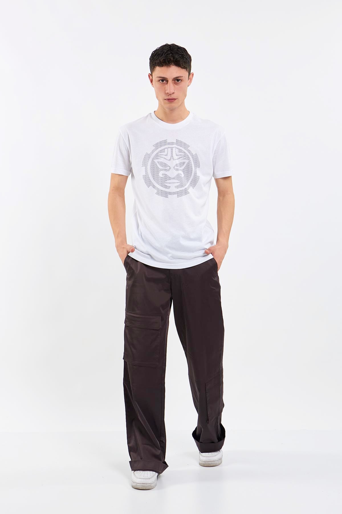 Beyaz Erkek Ay Adam T-Shirt