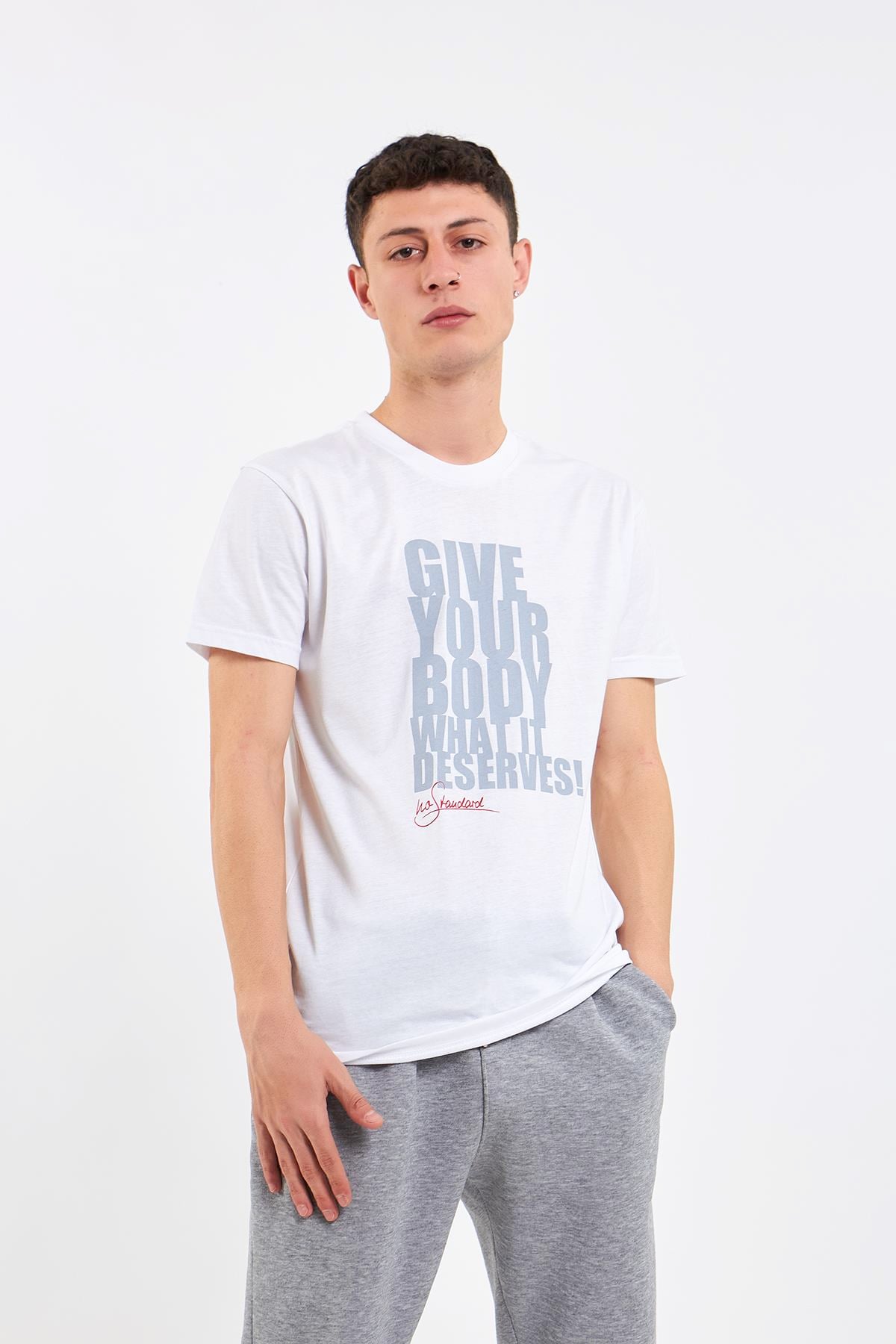 Beyaz Erkek No Standart T-Shirt
