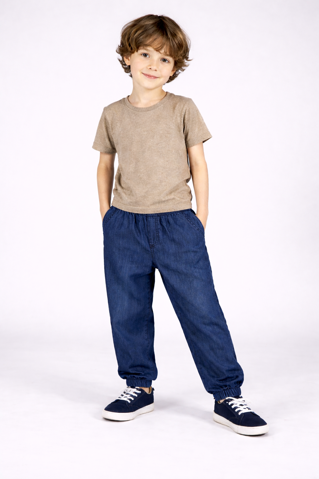 Denim çocuk golf paça pantalon  - 8051