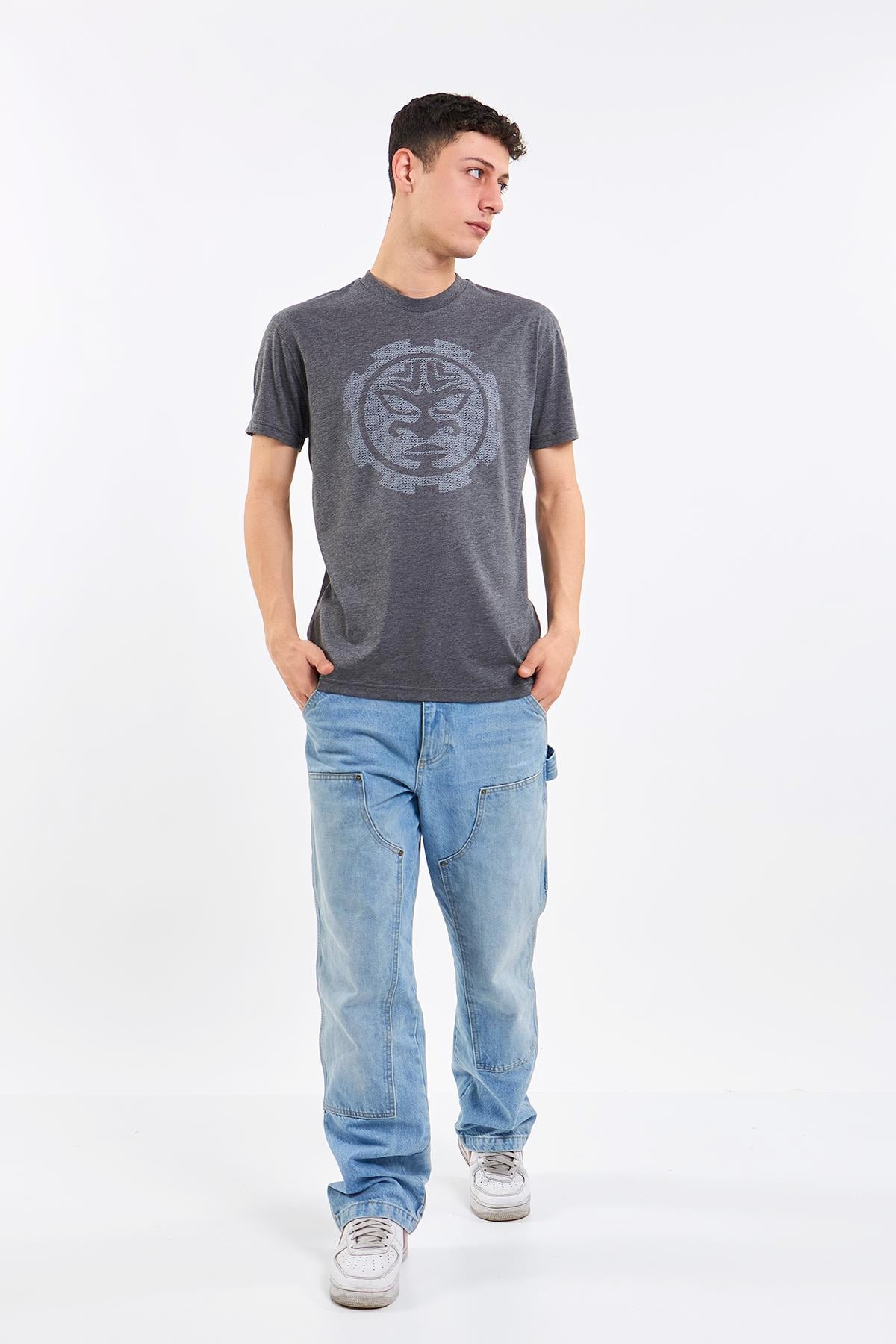 Gri Erkek Ay Adam T-Shirt