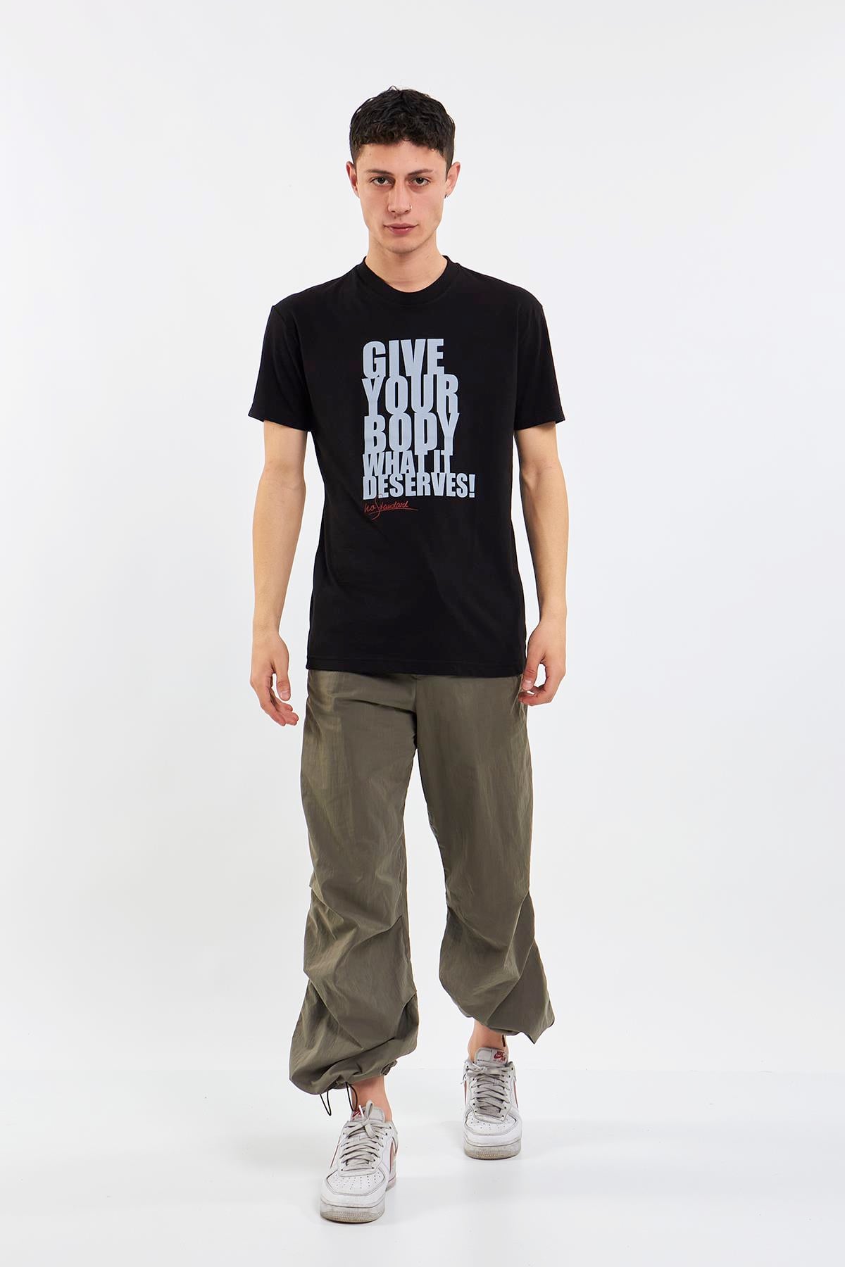 Siyah Erkek No Standart T-Shirt