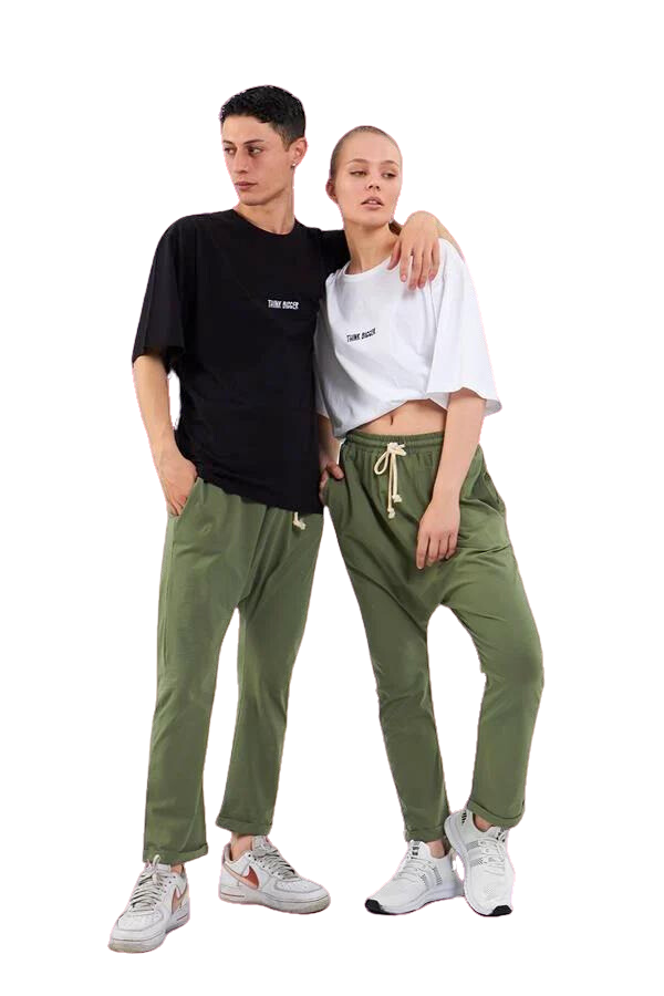 Siyah Fare Tasarım Unisex Yeşil Harem Pantolon Rio X Harem / THE-3838