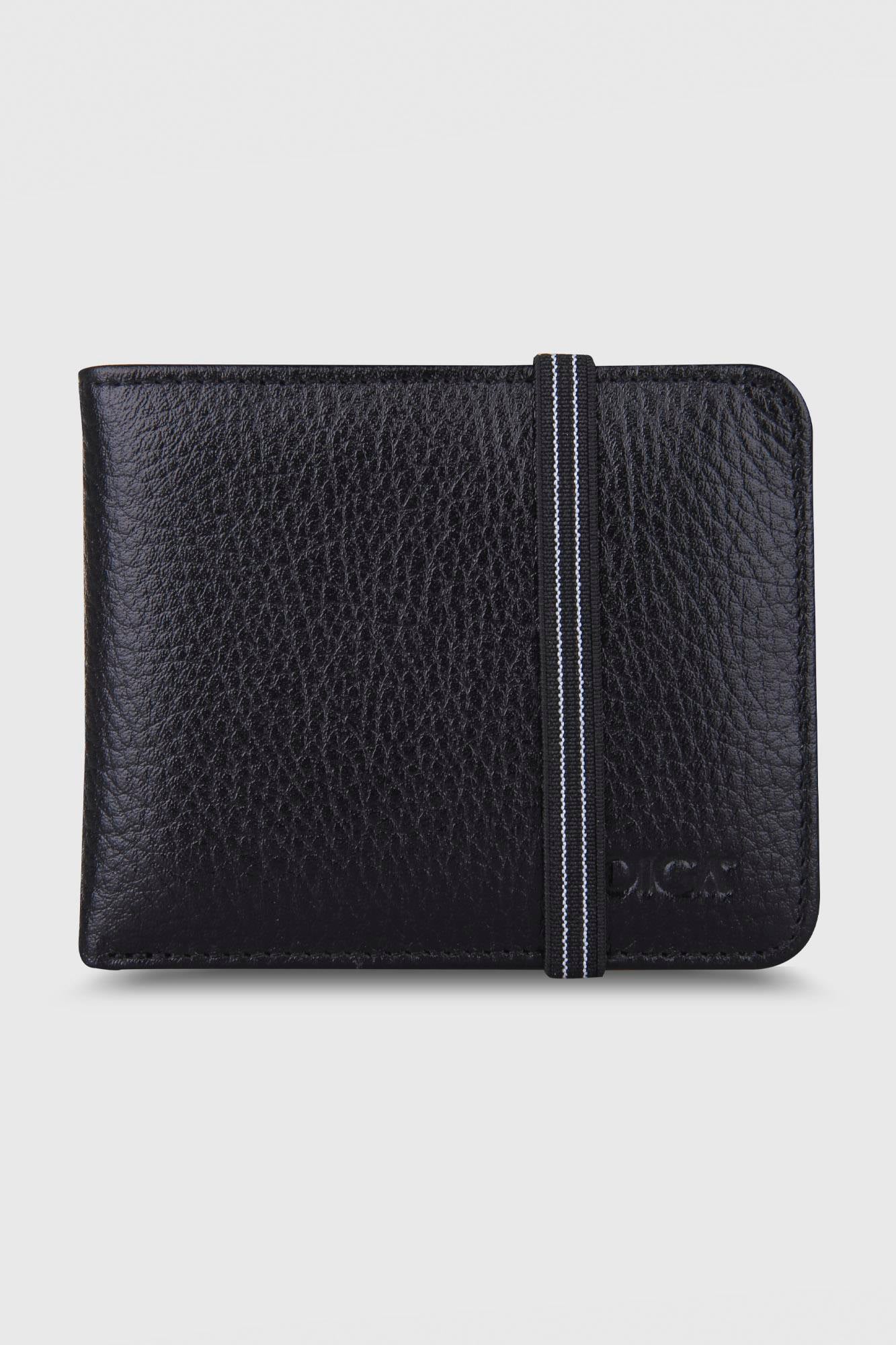 Diga Gerçek Deri Lastikli Siyah Cüzdan