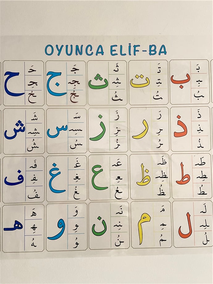 Şeffaf Elifba harekeli pano