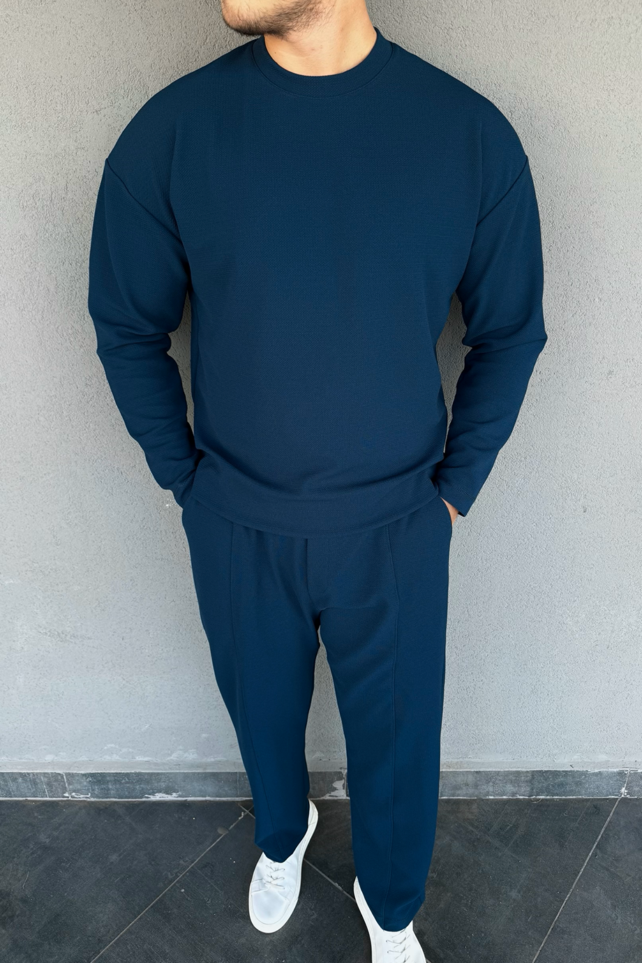 PREMİUM SERİ İNDİGO KAZAK-PANTALON TAKIM