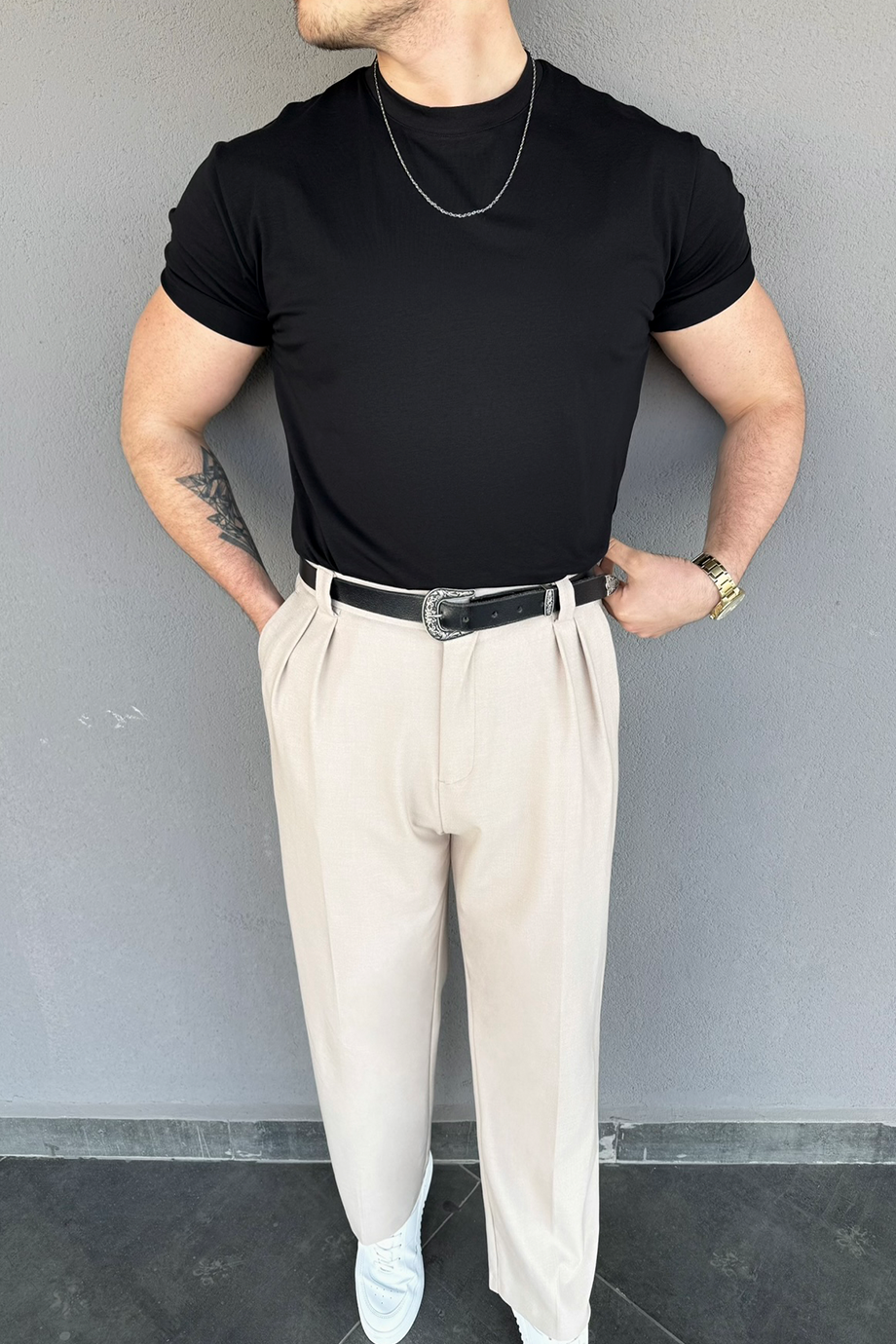 SİYAH REGULAR FİT BASİC T-SHİRT