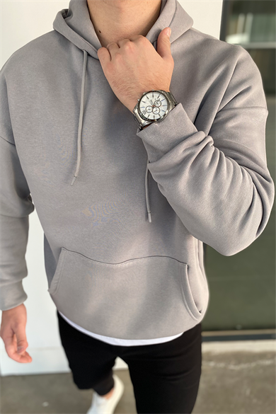 ANTRASİT OVERSIZE KALIP BASIC SWEATSHİRT