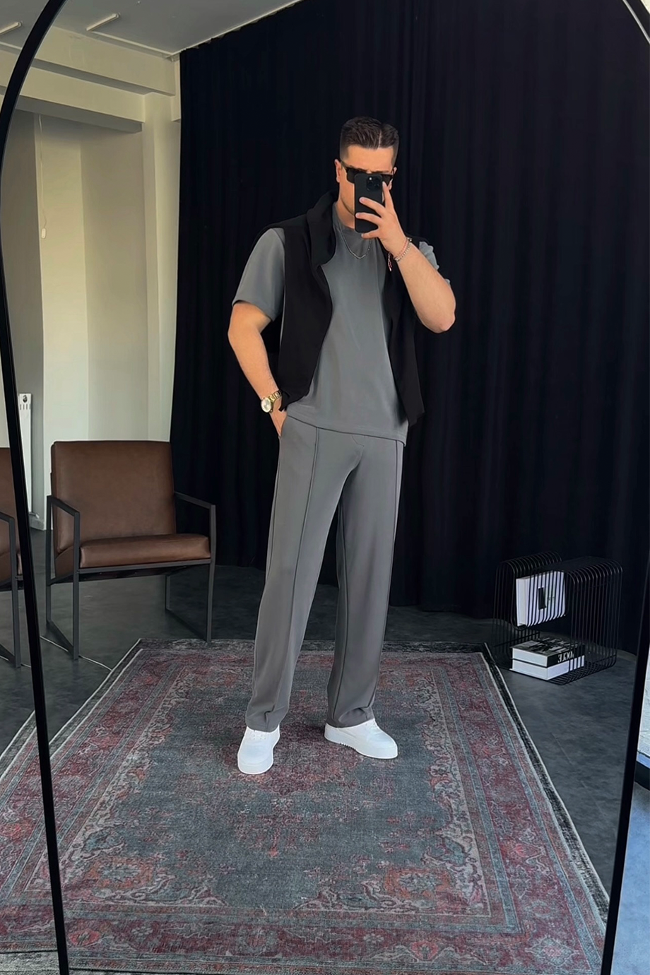 ANTRASİT OYS KUMAŞ ALT-ÜST TAKIM