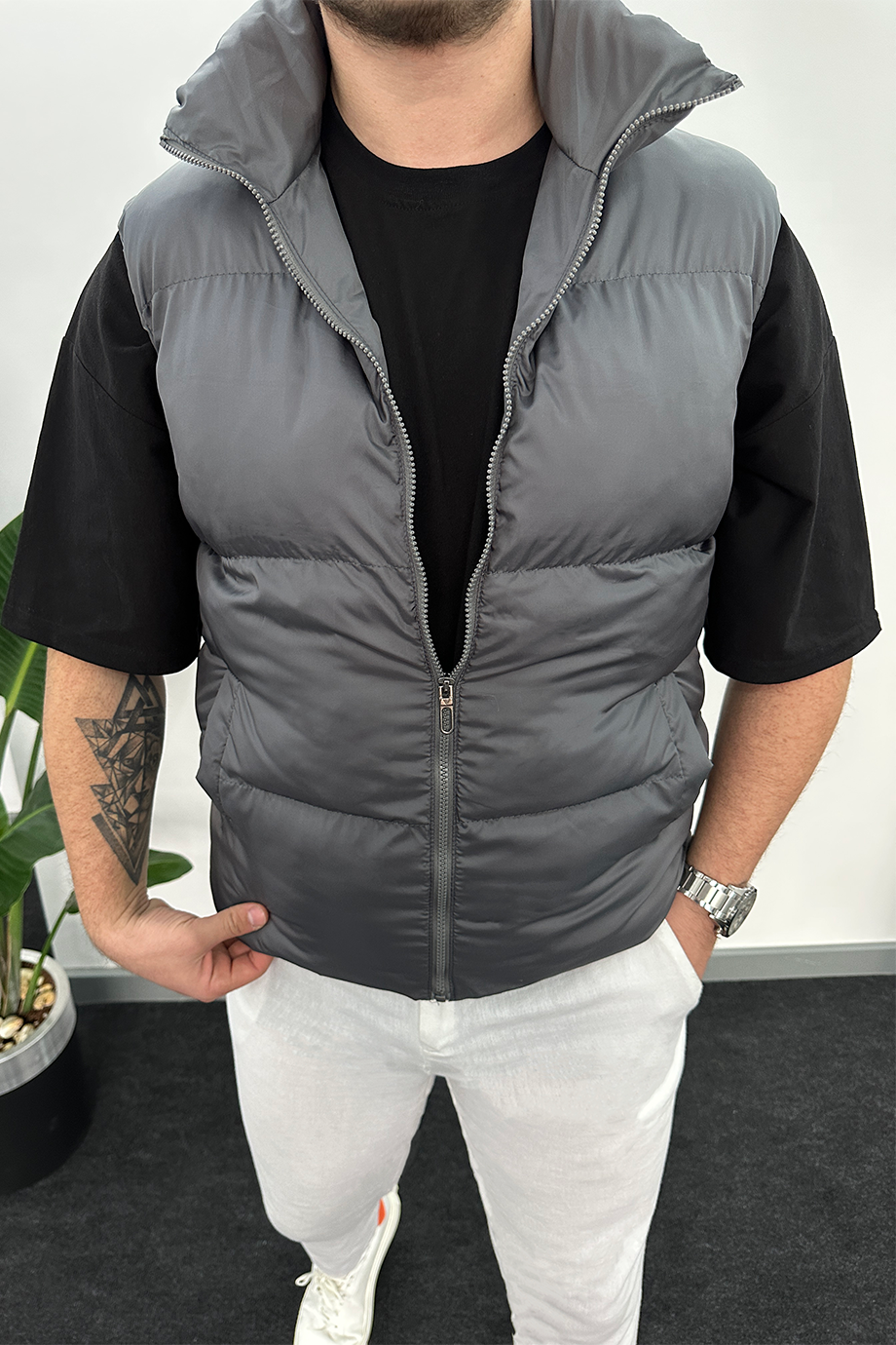ANTRASİT UNISEX ŞİŞME YELEK