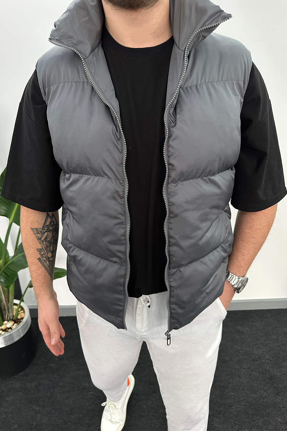 ANTRASİT UNISEX ŞİŞME YELEK