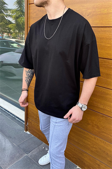 BASİC SİYAH OVERSIZE T-SHİRT