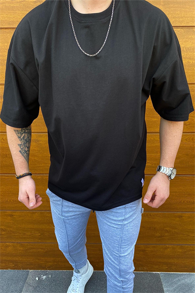 BASİC SİYAH OVERSIZE T-SHİRT