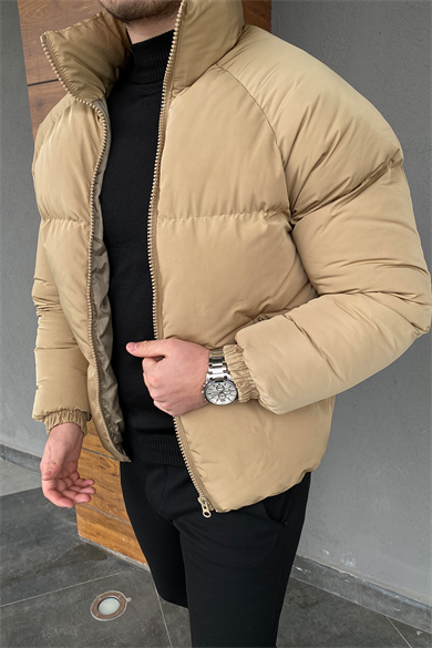 BEJ ŞİŞME DOLUM ELYAFLI RAHAT KALIP MONT