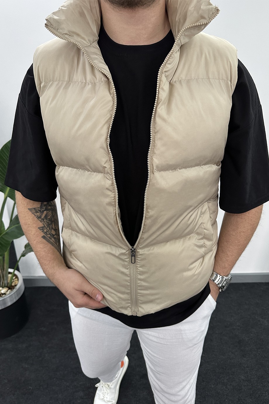 BEJ UNISEX ŞİŞME YELEK