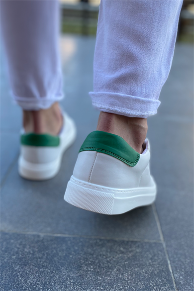 BEYAZ - YEŞİL DERİ BASİC AYAKKABI