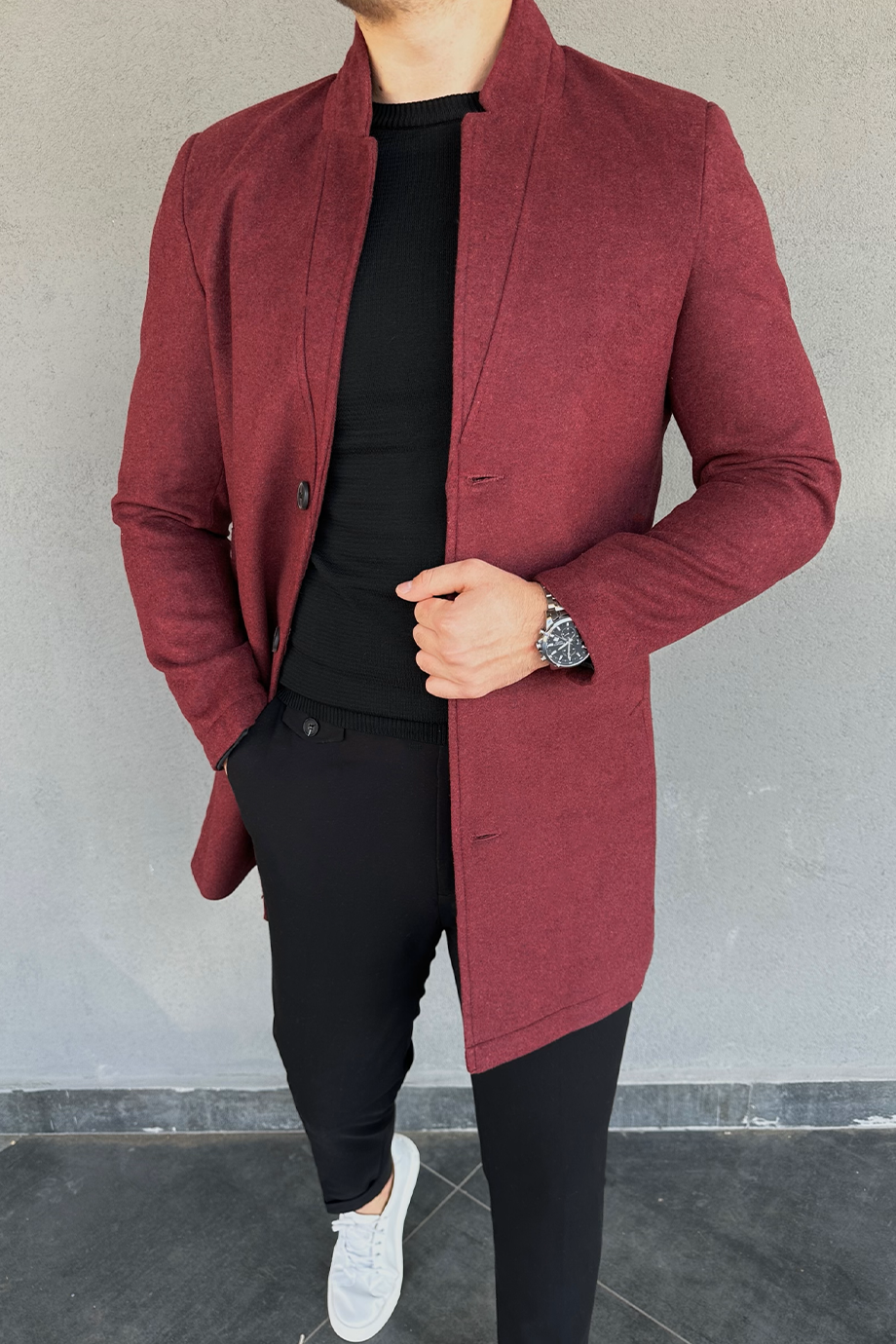 BORDO HAKİM YAKA KAŞE KABAN