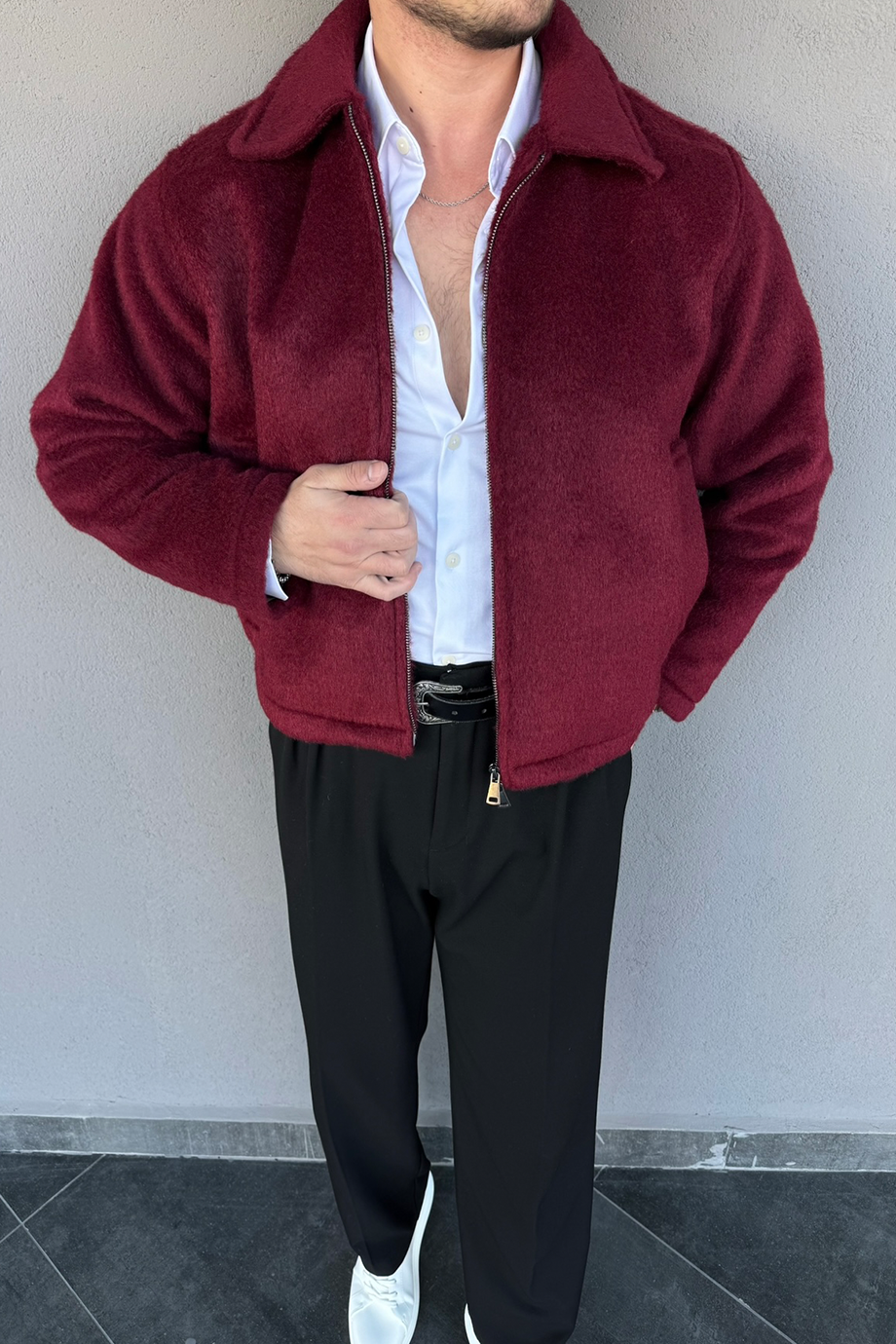 BORDO PREMİUM SERİ GENİŞ YAKA MONT