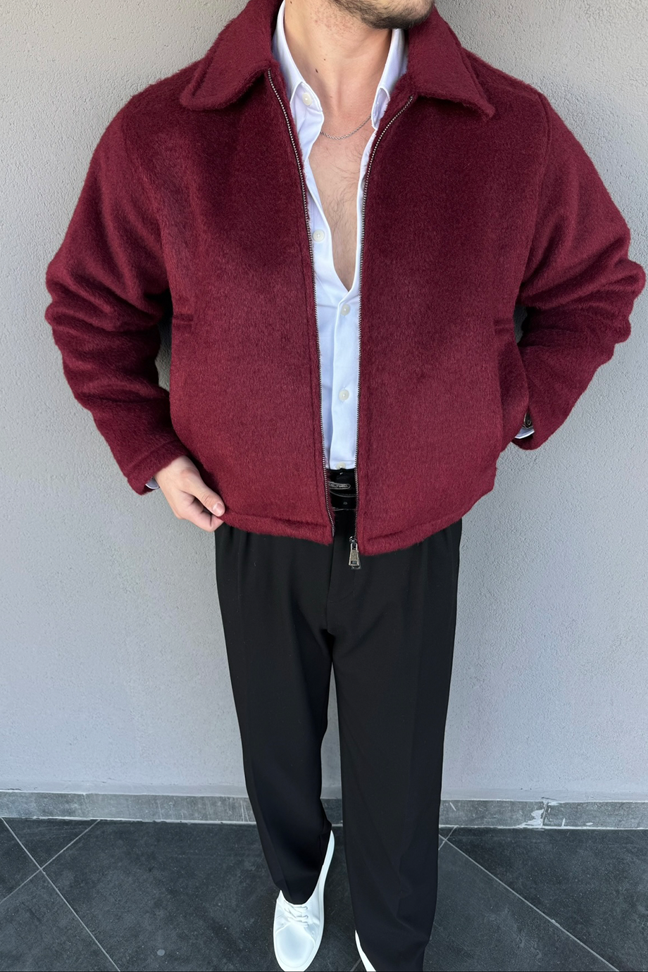 BORDO PREMİUM SERİ GENİŞ YAKA MONT