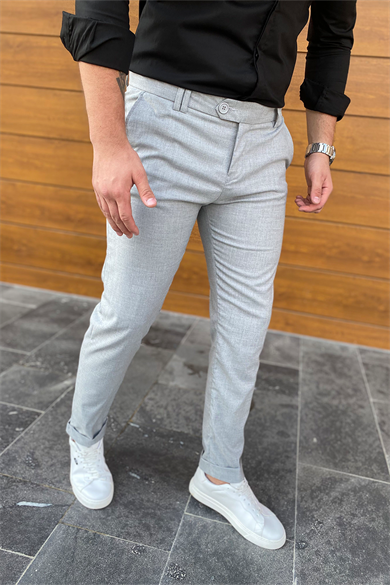GRİ DOUBLE PAÇA KLASİK PANTALON