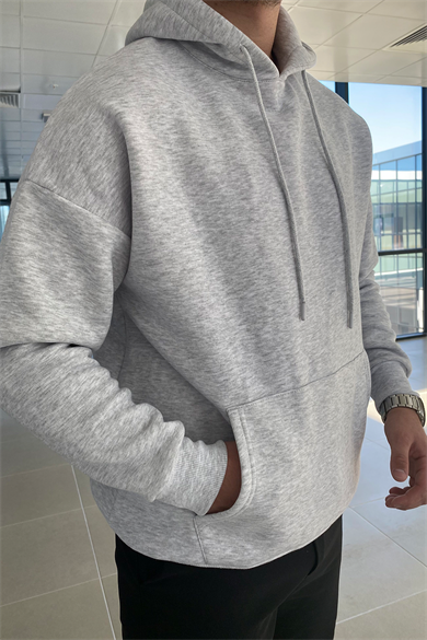 GRİ OVERSIZE BASİC SWEATSHİRT
