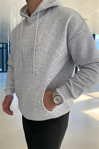 GRİ OVERSIZE BASİC SWEATSHİRT