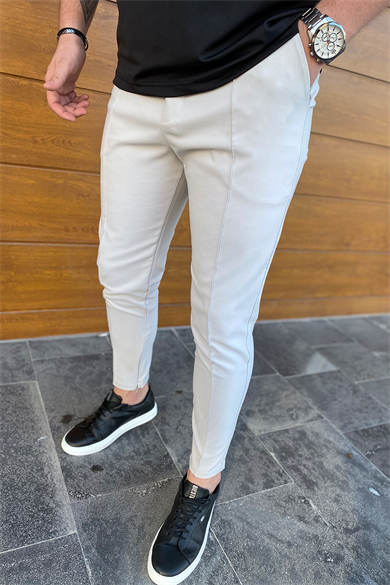 GRİ PAÇA FERMUARLI FULL LİKRALI PANTALON