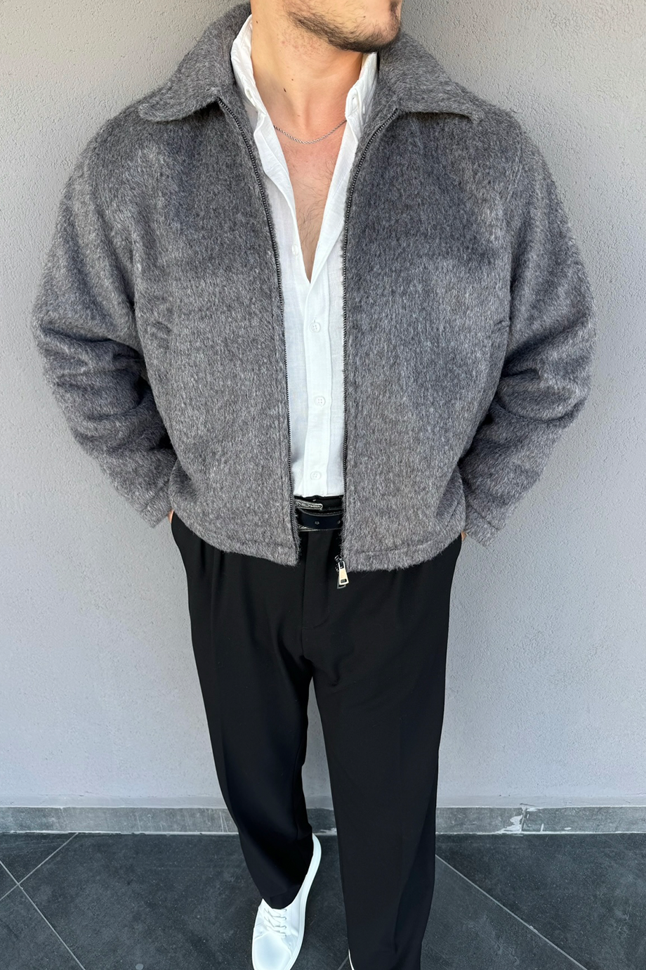 GRİ PREMİUM SERİ GENİŞ YAKA MONT