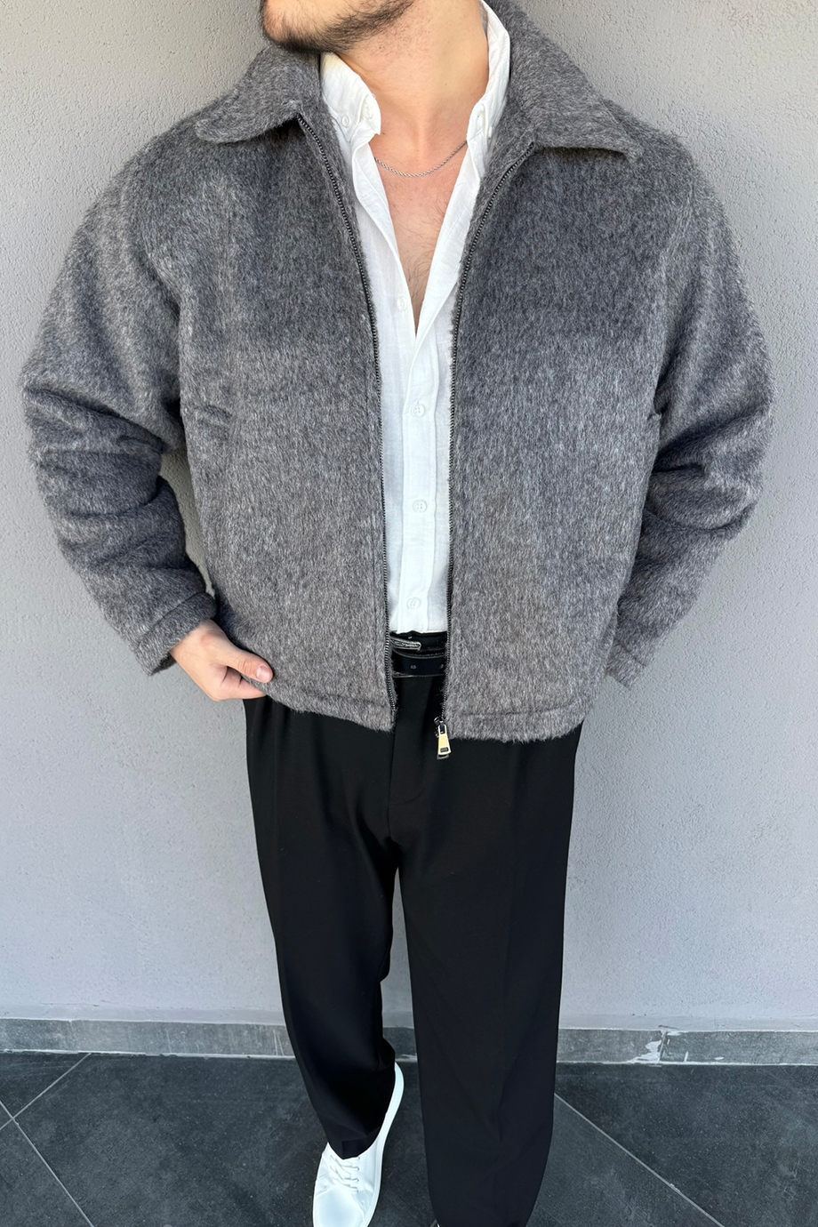 GRİ PREMİUM SERİ GENİŞ YAKA MONT