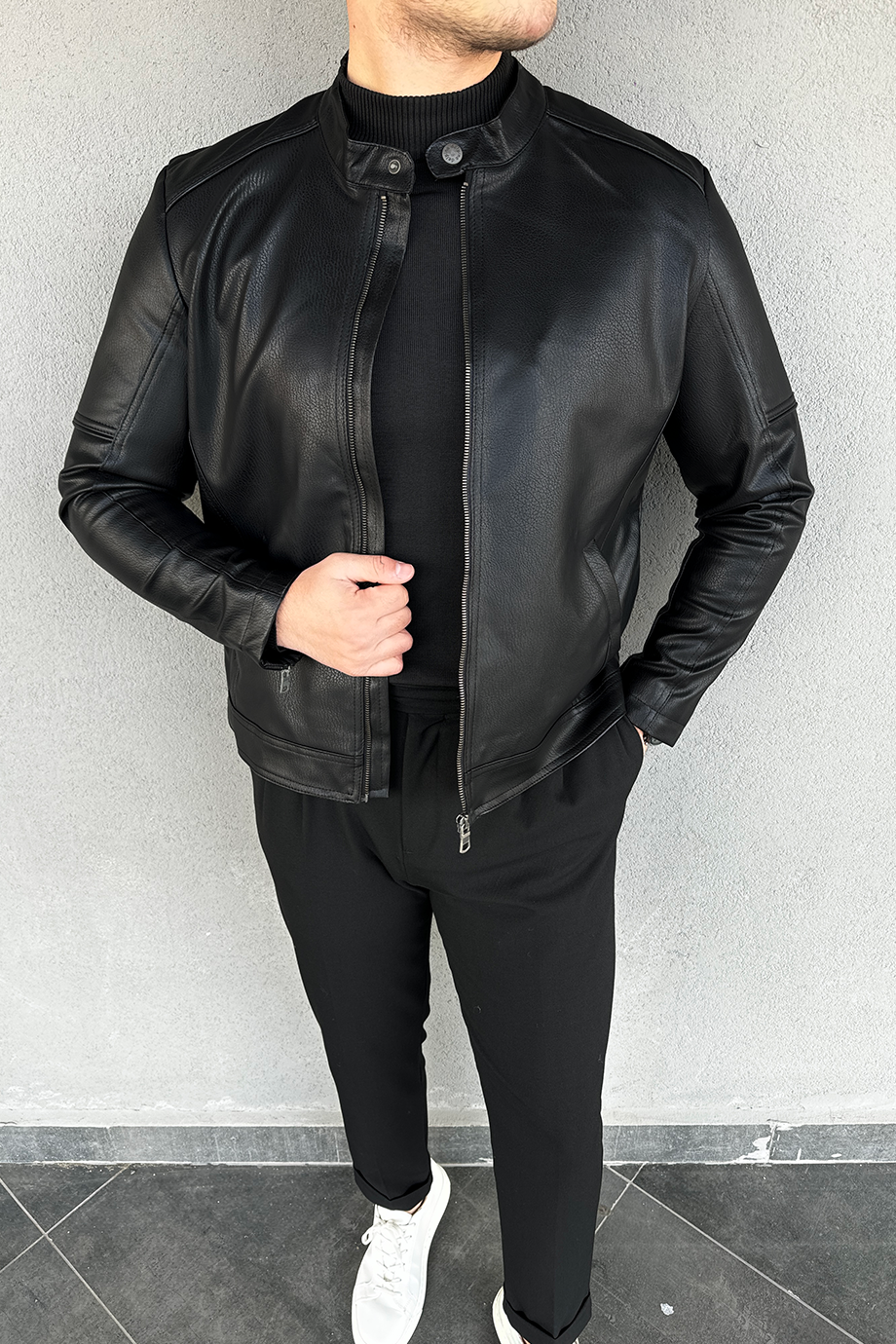 HAKİM YAKA İÇİ ASTARLI KLASİK DERİ CEKET