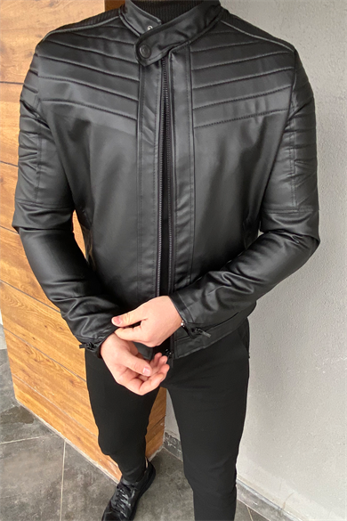 KLASİK HAKİM YAKA DERİ CEKET