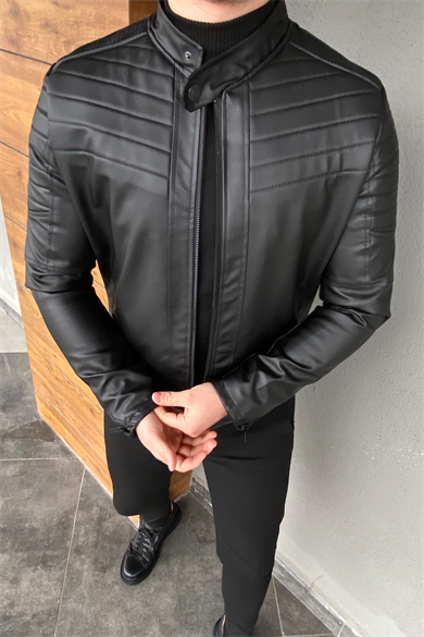 KLASİK HAKİM YAKA DERİ CEKET