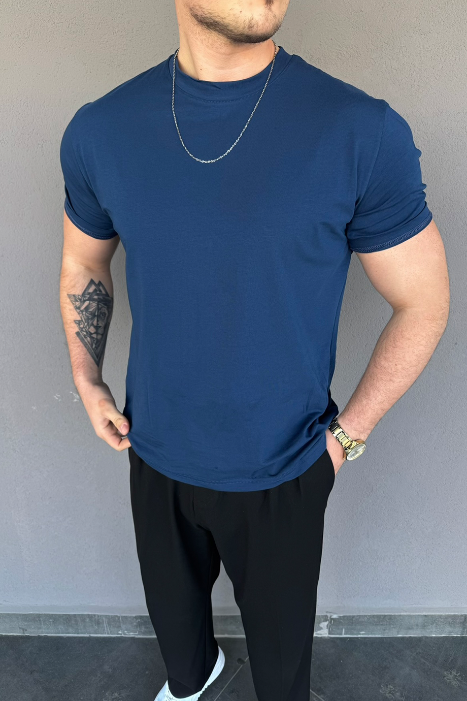 İNDİGO BASİC LİKRALI T-SHİRT