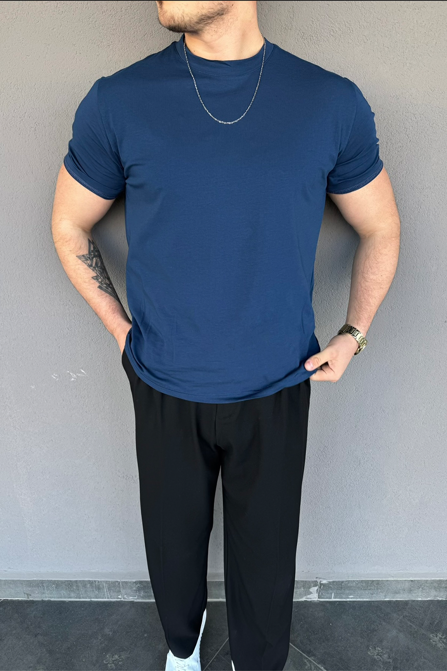 İNDİGO BASİC LİKRALI T-SHİRT