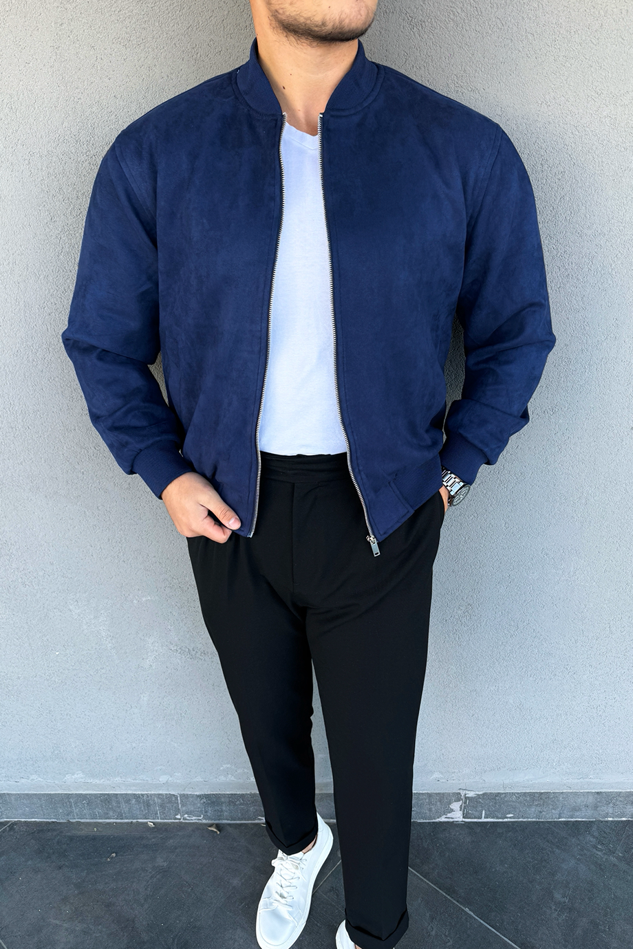 İNDİGO NUBUK BOMBER CEKET