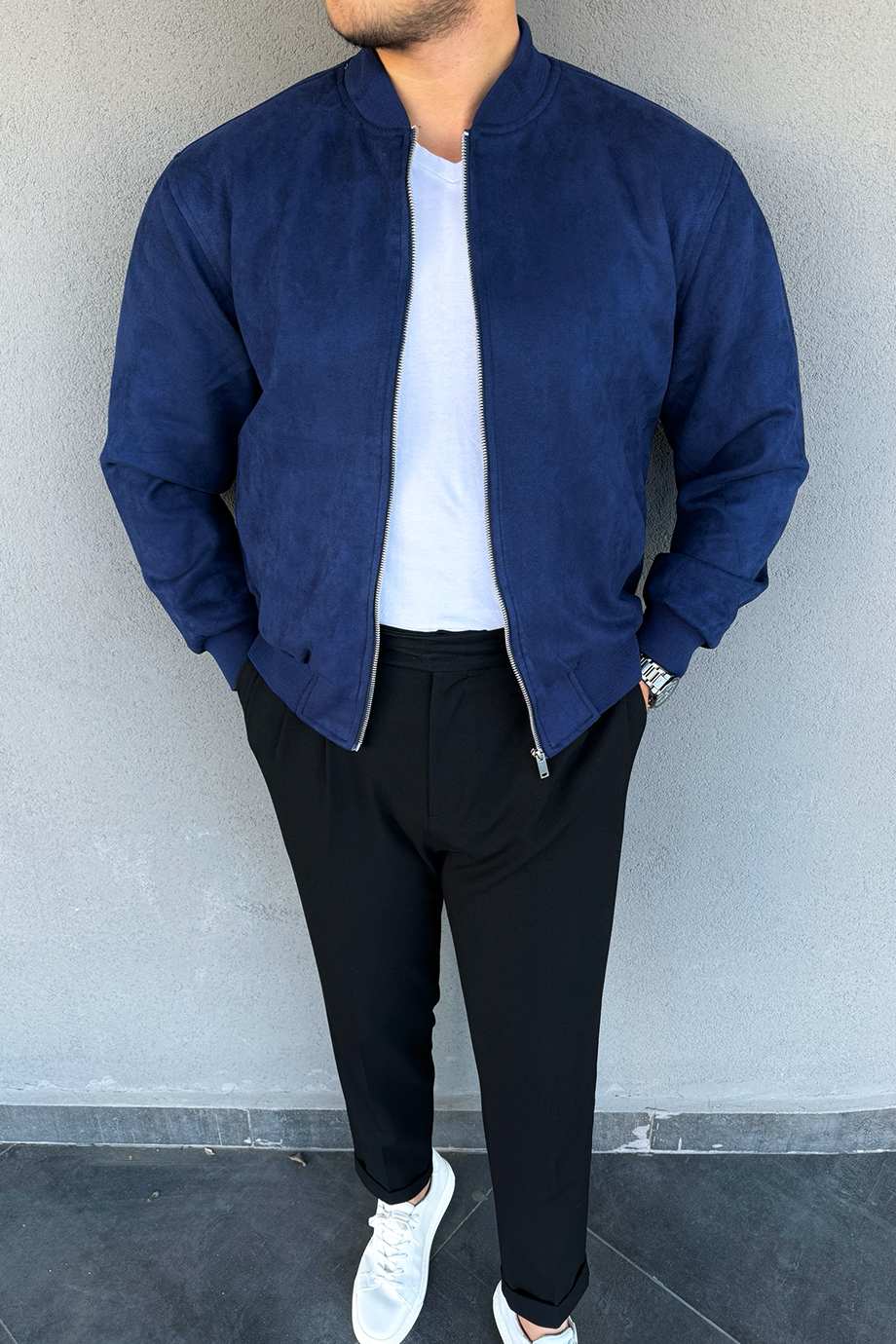 İNDİGO NUBUK BOMBER CEKET